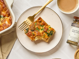 Maple Garlic Croissant Breakfast Casserole