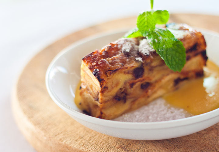 Bread pudding in bowl