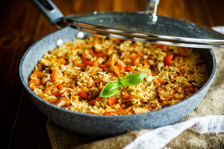 Brown Rice with Crushed Red Pepper and Garlic