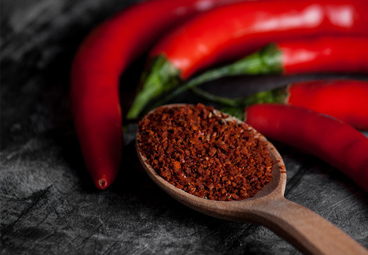 chili powder in spoon