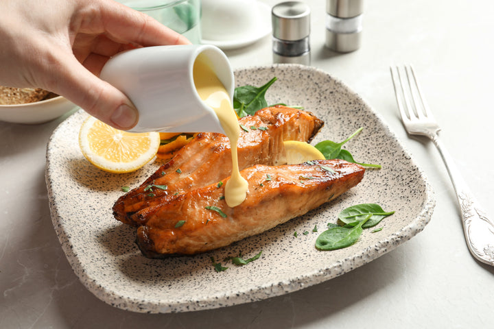 Lemon-Roasted Salmon with Mustard Cream