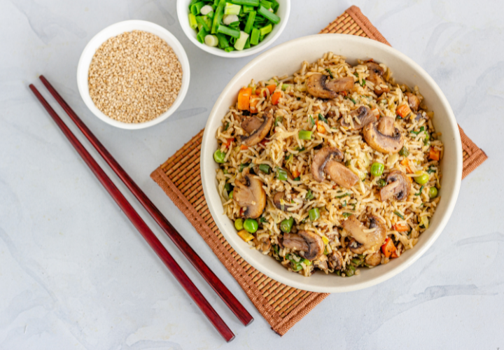 Mushroom and Scallion Fried Rice