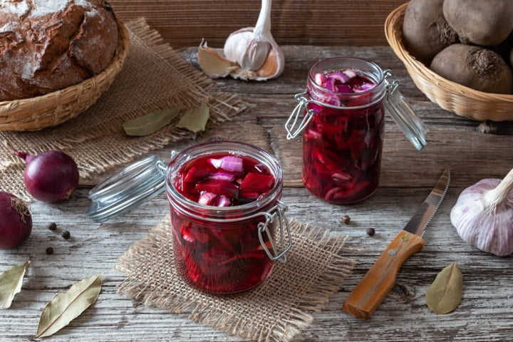 Pickled Beets in Jars