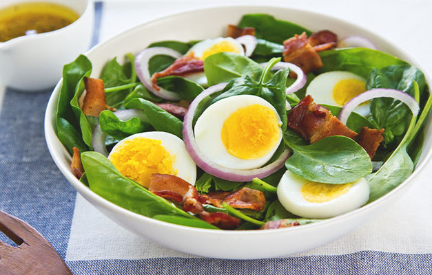 Spinach Salad with Hot Bacon Dressing