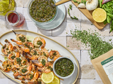 Green Chimichurri Shrimp Skewers