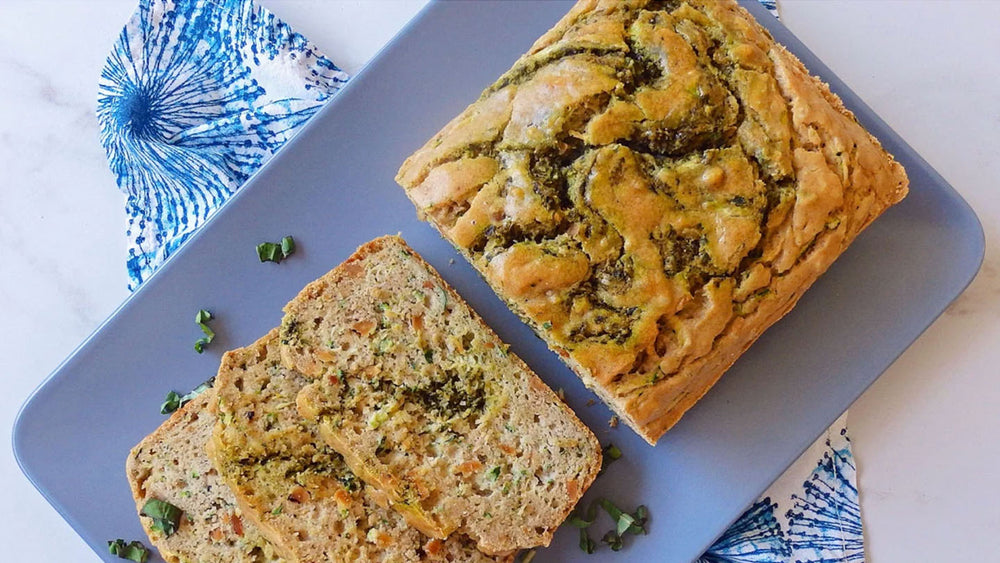 Zucchini and Pesto Bread Loaf