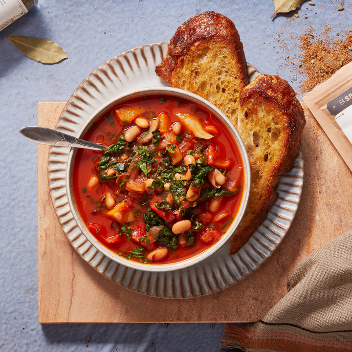 Garlicky Tuscan Squash and Stewy White Beans