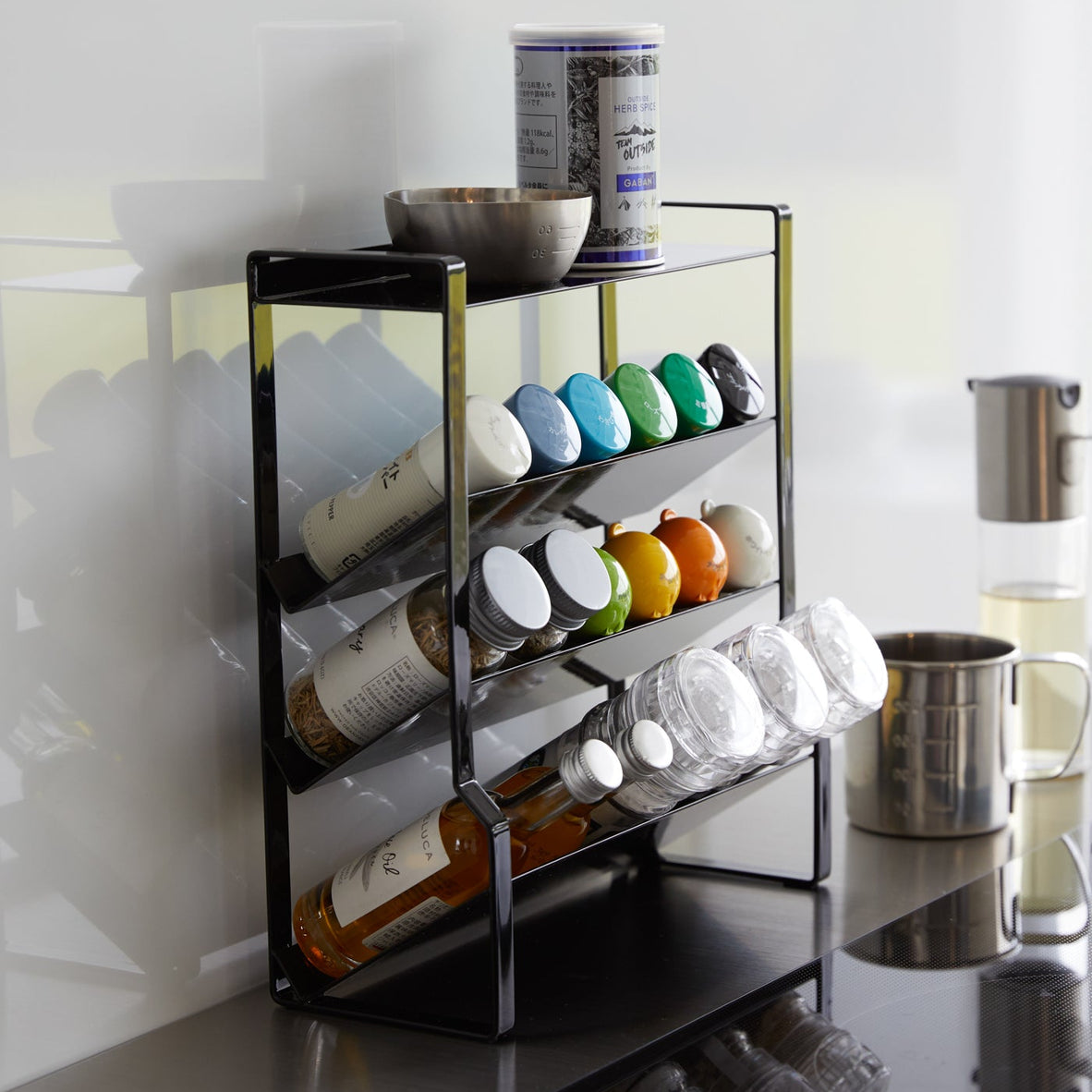 Four-Tier Slim Spice Rack - Steel