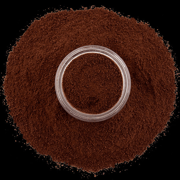 overhead view of espresso powder