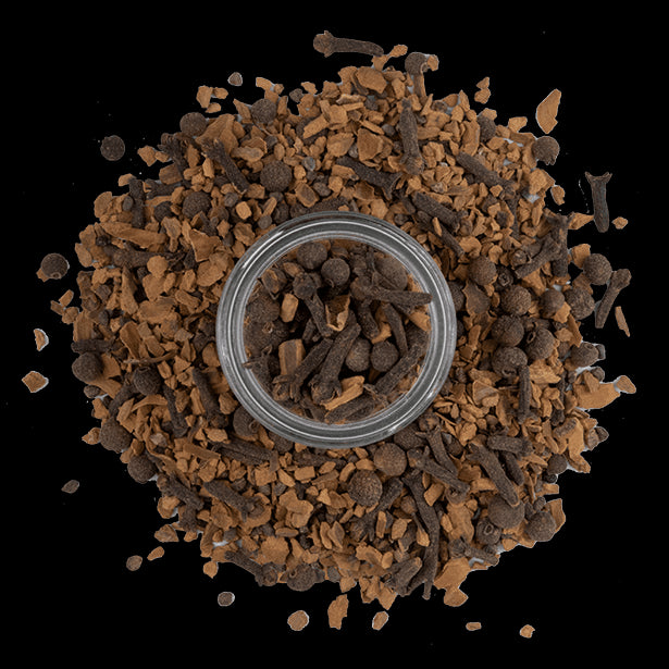 overhead view mulling spices