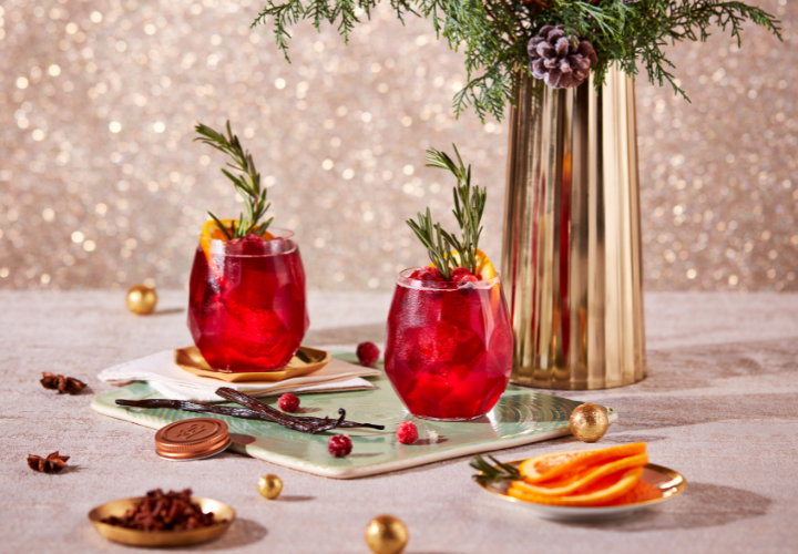 Bourbon Cranberry Blitz with Spiced Simple Syrup