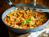 Brown Rice with Crushed Red Pepper and Garlic