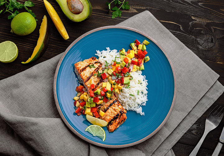 Caribbean Jerk Salmon with Mango Salsa