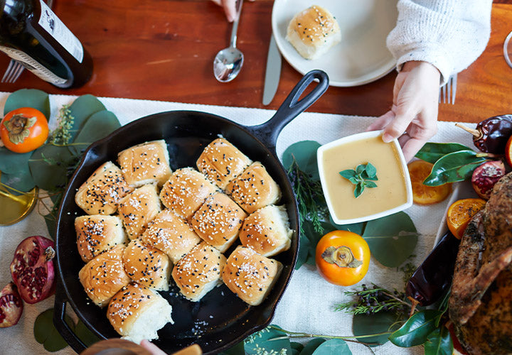 Charnuska-Sesame Seed Parker House Rolls