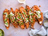 Chick Peas & Sweet Potatoes With Miso-Tahini Sauce