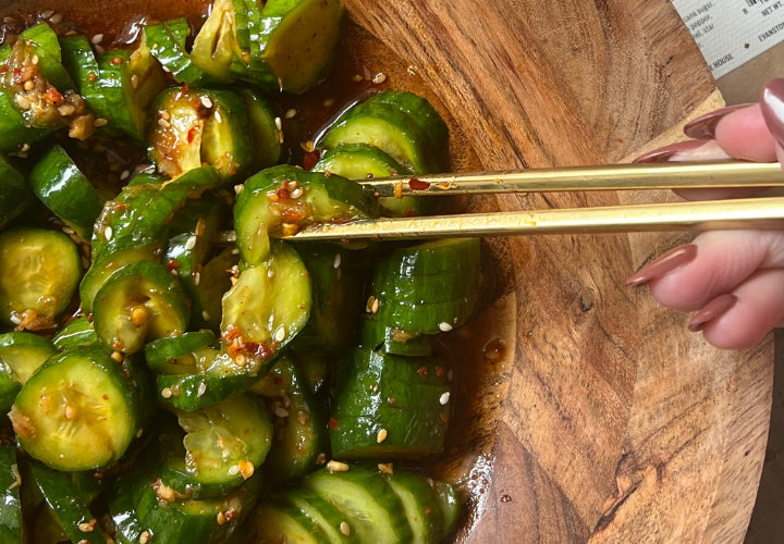 Spicy Chili Oil Cucumber Salad