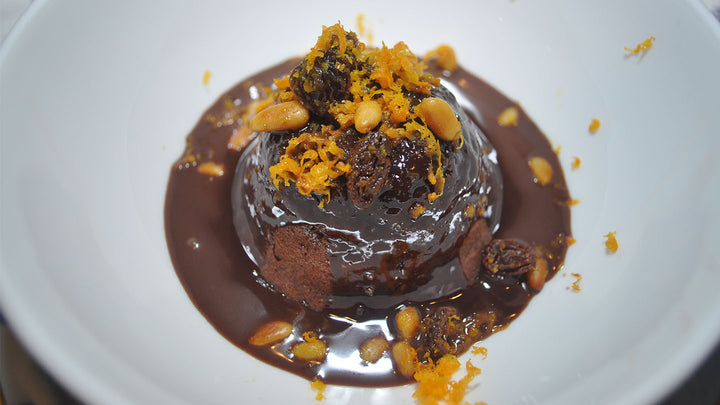 Chocolate Spoon Cake with Ganache and Orange "Gremolata"