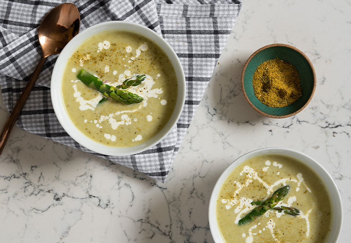 Cream of Asparagus Soup with a Dill Pollen Twist