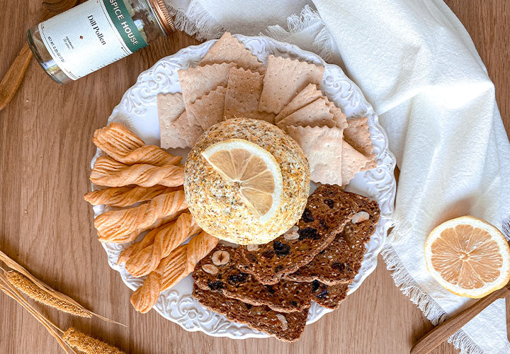 Feta and Dill Pollen Cheese Ball