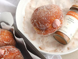 Cinnamon Sugar Donuts with Hibiscus Cream Filling