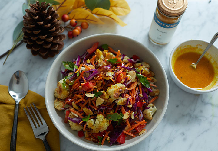 Fall Chopped Salad with Turmeric Honey Dressing