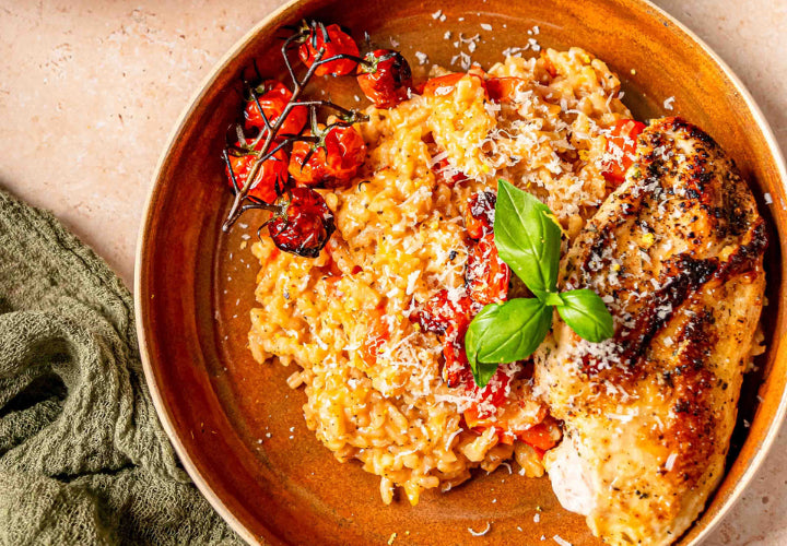 Tomato Herbed Risotto & Seared Chicken