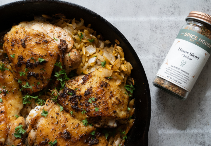 Herb Roasted Chicken with Lemon Orzo