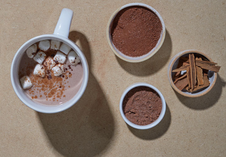 Hot chocolate mix in a mug