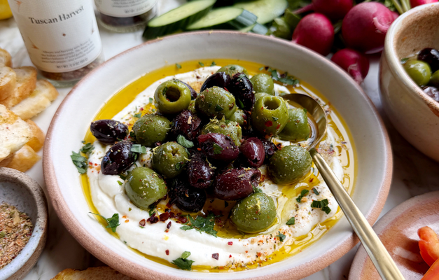 Love & Lemons Tuscan-Marinated Olives with Whipped Ricotta