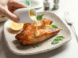 Lemon-Roasted Salmon with Mustard Cream