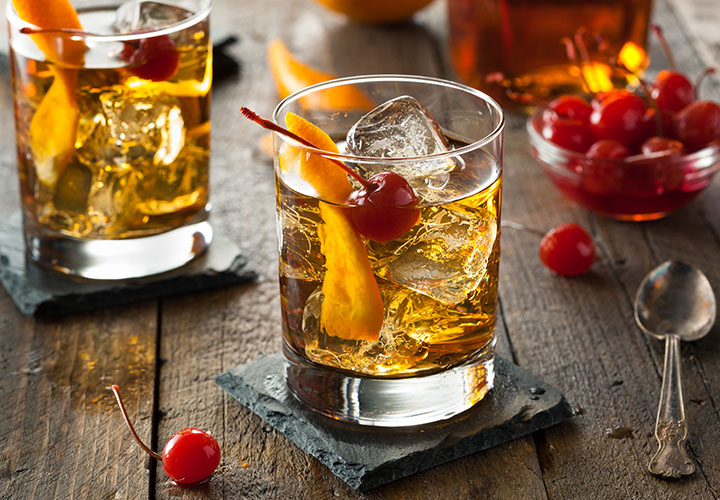 Old Fashioned Cocktail with vanilla