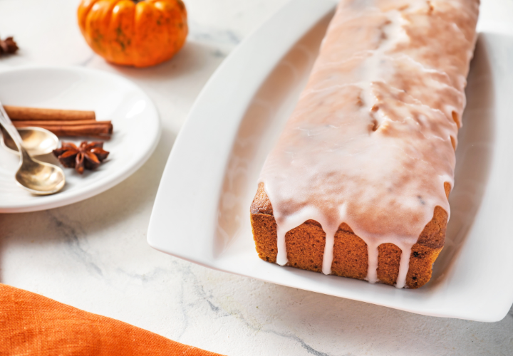 Pumpkin Loaf with Spiced Chai Icing