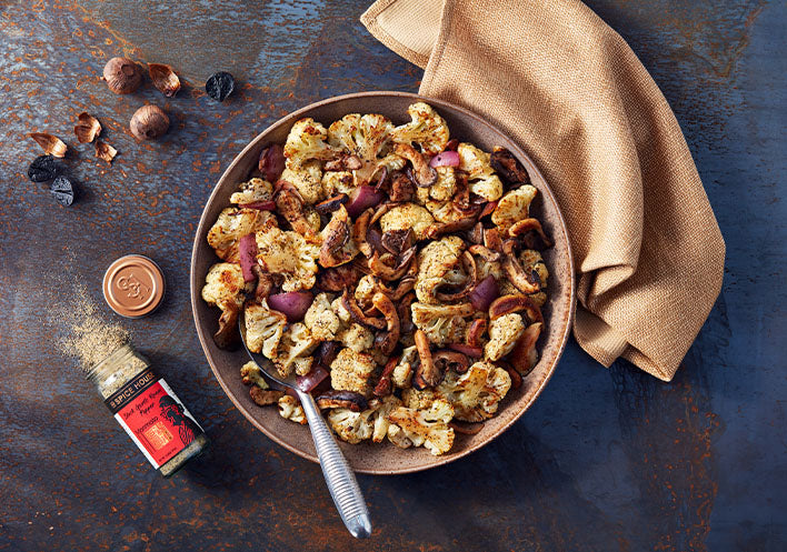Roasted Cauliflower with Mushrooms and Red Onion-image