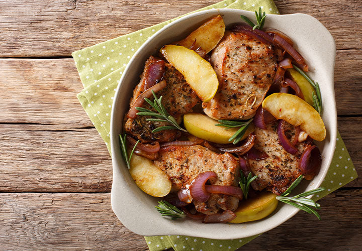 Smoky Pork Chops and Spiced Apples