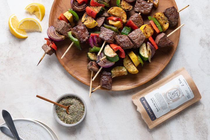 Garlic Pepper Steak Kebabs