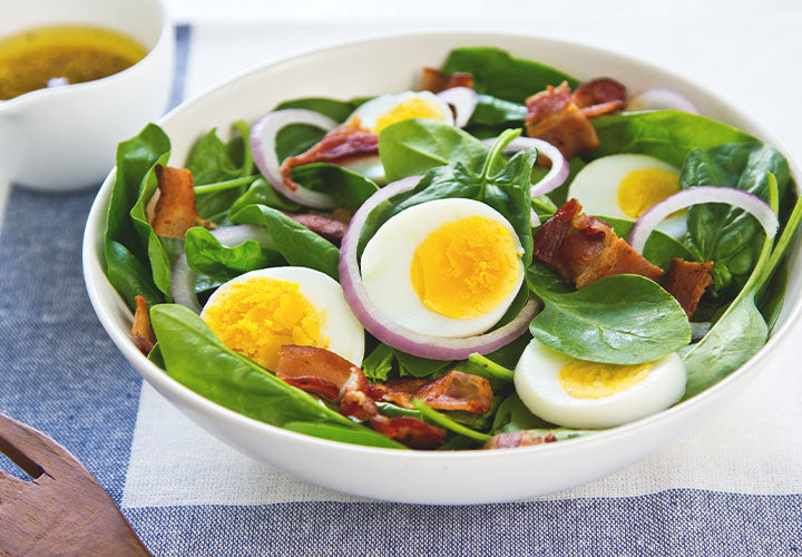 Spinach Salad with Hot Bacon Dressing