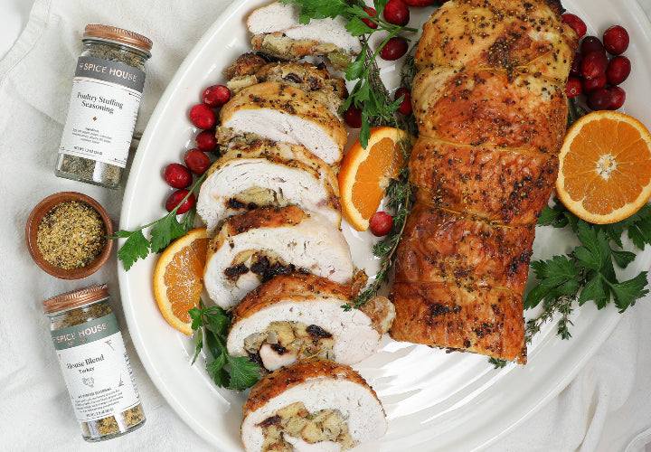 Juicy Stuffed Turkey Breast with Orange & Cherries