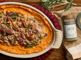 Maple Garlic Sweet Potato Casserole
