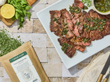 Grilled Strip Steak with Green Chimichurri