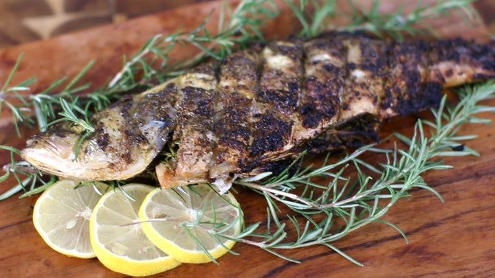 Mediterranean Whole Char-Grilled Garlic & Herb Branzino