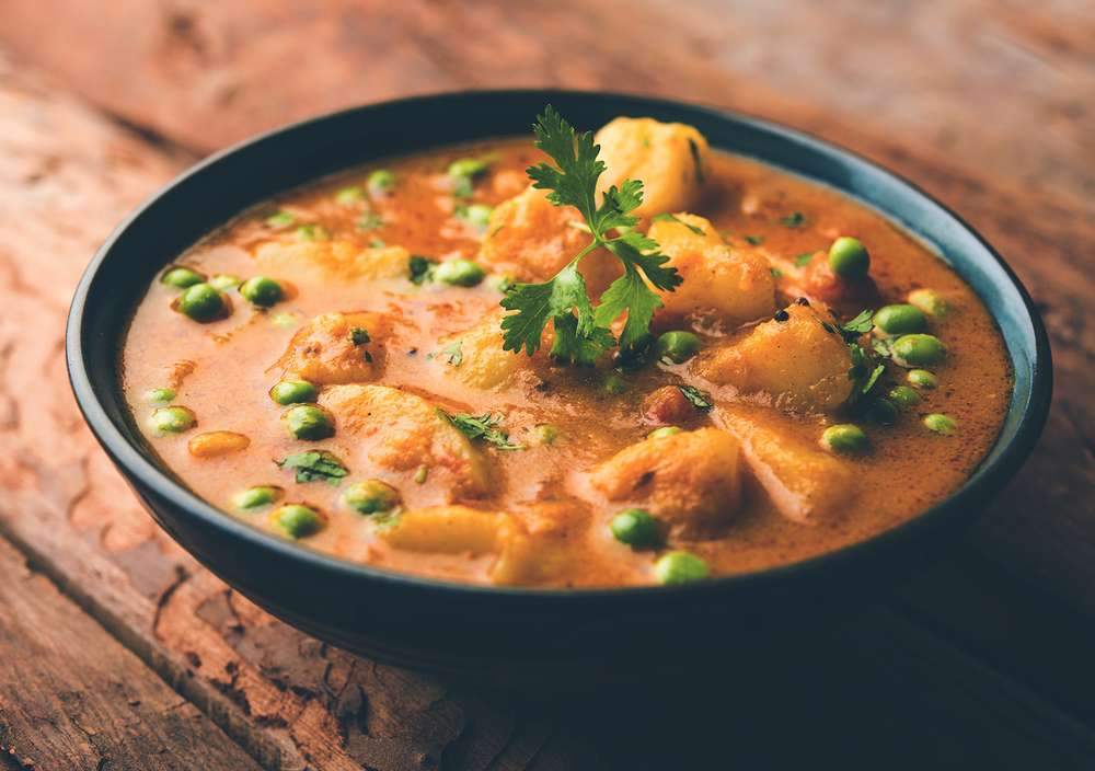 Potato Curry with Peas and Carrots Recipe