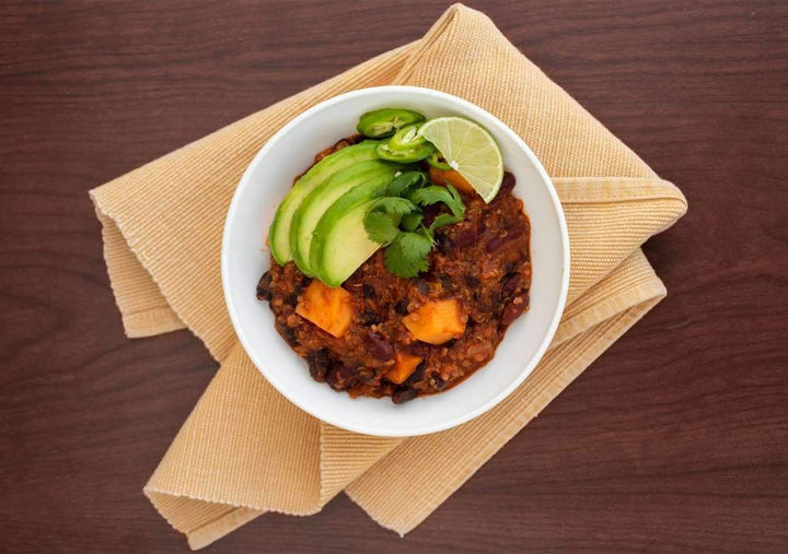 Vegetarian Chili with Sweet Potato and Quinoa