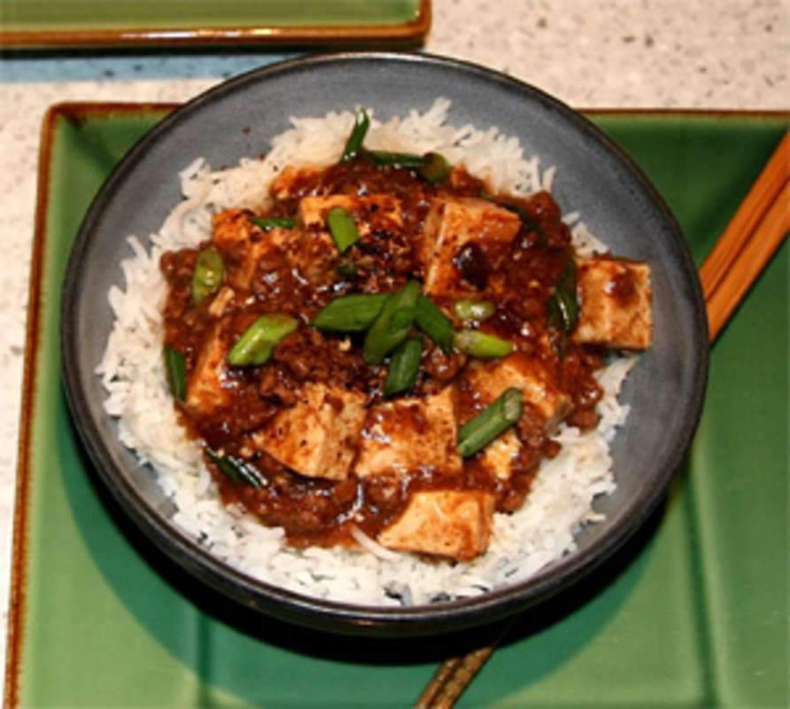 Spicy Tofu with Beef and Szechuan Peppercorns