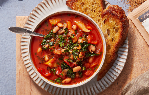 Garlicky Tuscan Squash and Stewy White Beans