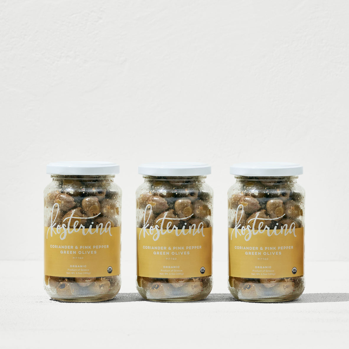 Kosterina Coriander and Pink Pepper Green Olives