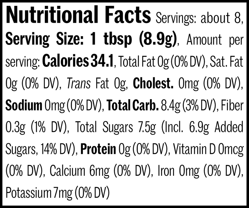 Chai Spices Jar, 2.5oz. Nutrition Label