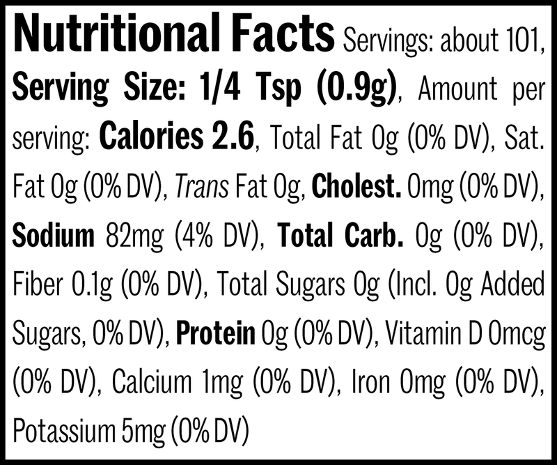 Classic Chip Dip Mix Flatpack, 3.2oz. Nutrition Label