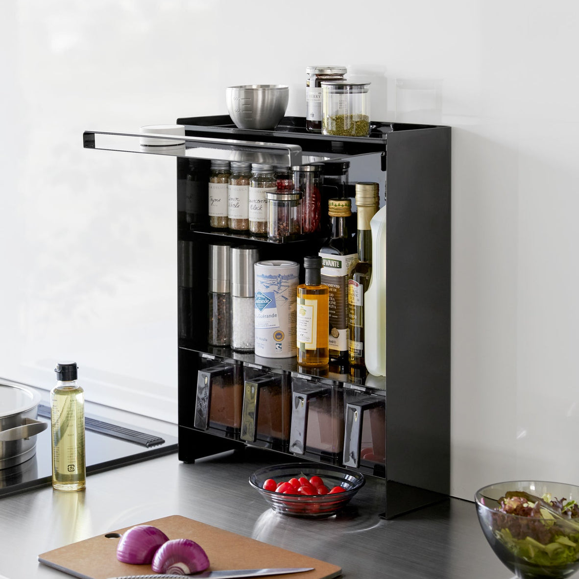 Concealable Spice Rack - Steel