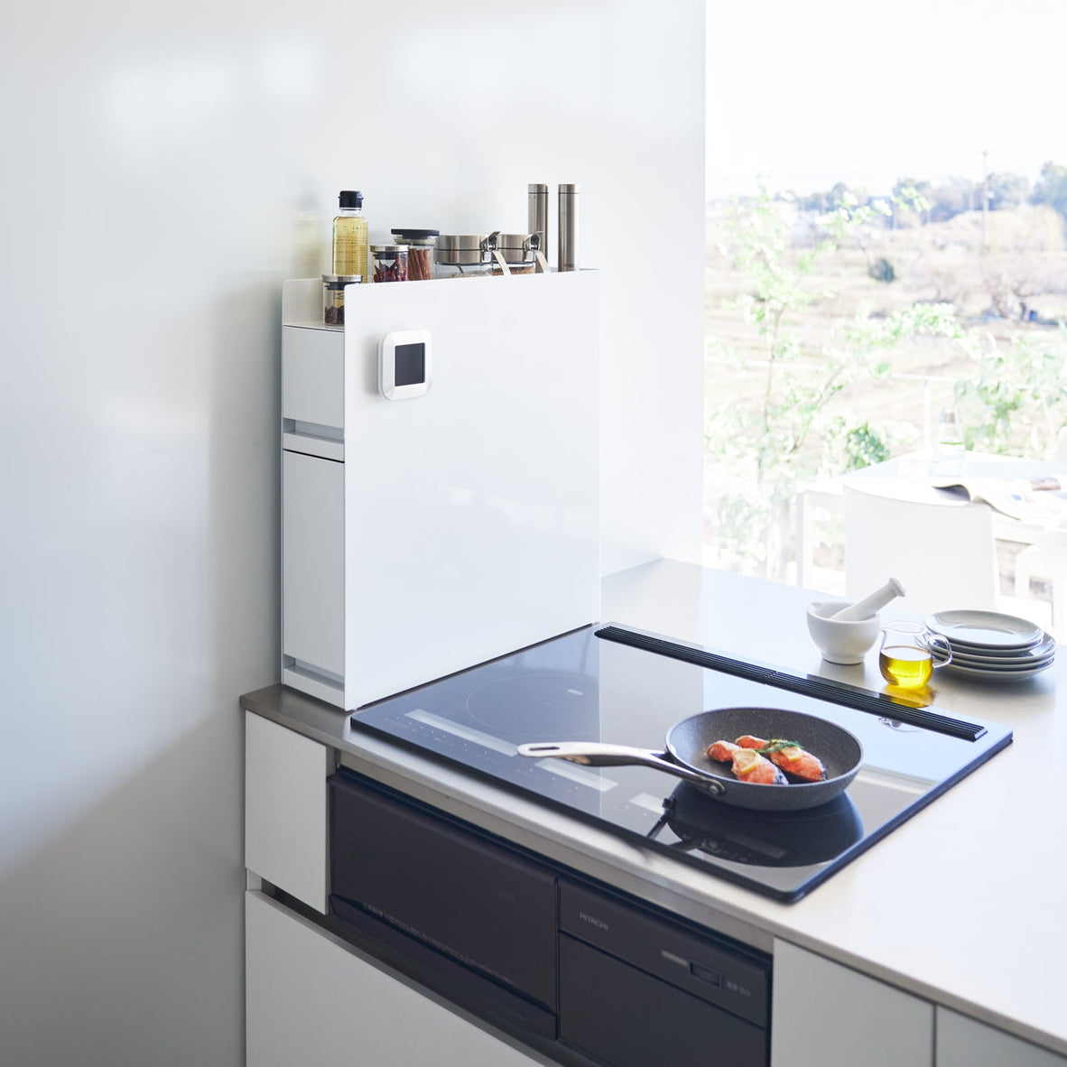 Two-Tier Sliding Drawer Seasoning Rack - Steel