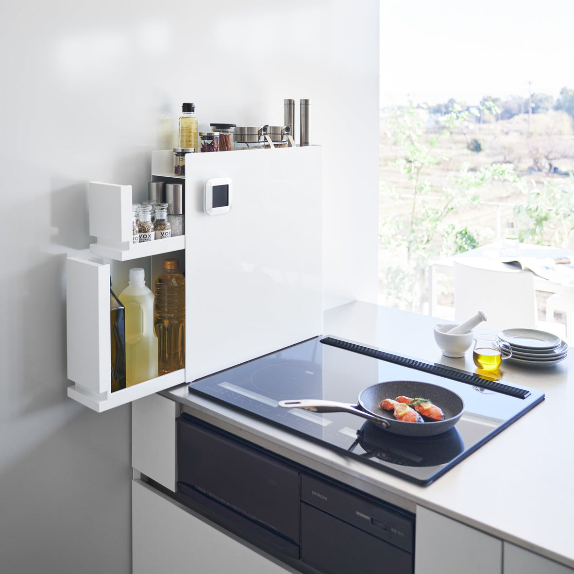 Two-Tier Sliding Drawer Seasoning Rack - Steel